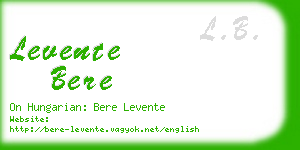 levente bere business card